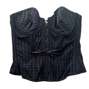 Marie Jo Black Corset with Checkered Design